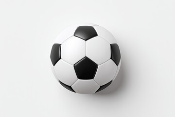 Obraz premium Classic black and white hexagonal panel soccer ball centered on white surface