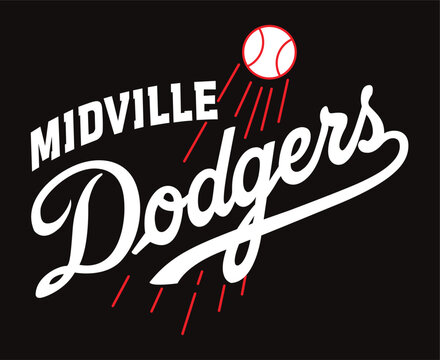 Midville Dodgers Official Baseball Team Logo