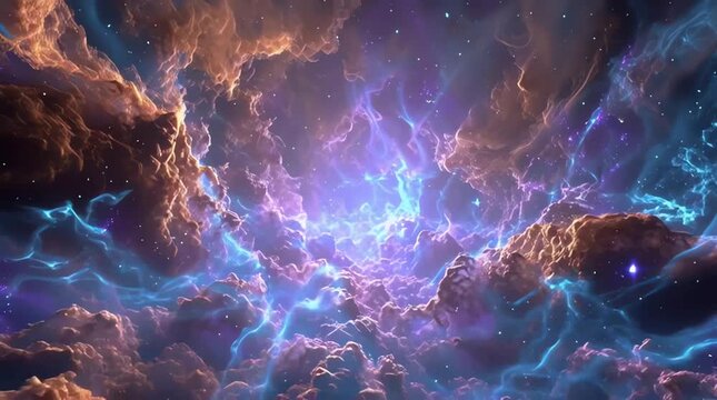 Cosmic ballet A mesmerizing display of nebulae and celestial light painting the void with vibrant hues