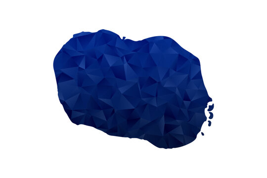 Cook Islands Map - Polygon Style Vector Illustration in Dark Blue Gradient, Low Poly Geometric Design, Isolated on White Background for Infographics and Education.