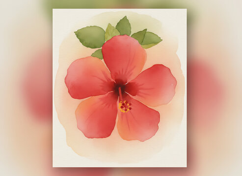 Dise&ntilde;o de hibisco rojo