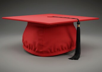 深紅の卒業帽、3Dレンダリング