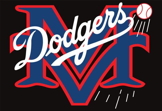Midville Dodgers Official Baseball Team Logo