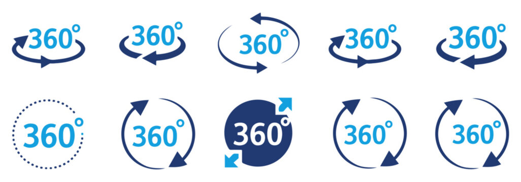 360 degree rotation arrow icons