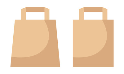 Paper bag icon set. Vector clipart isolated on white background.
