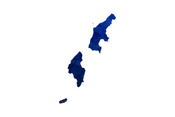 Fototapeta premium Northern Mariana Islands Map - Polygon Style Vector Illustration in Dark Blue Gradient, Low Poly Geometric Design, Isolated on White Background for Infographics and Education.