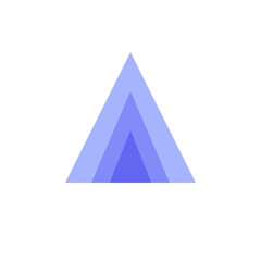 Fototapeta premium Vibrant blue triangle shapes in modern geometric design