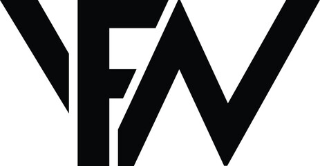 Letter FW, WF minimalist logo
