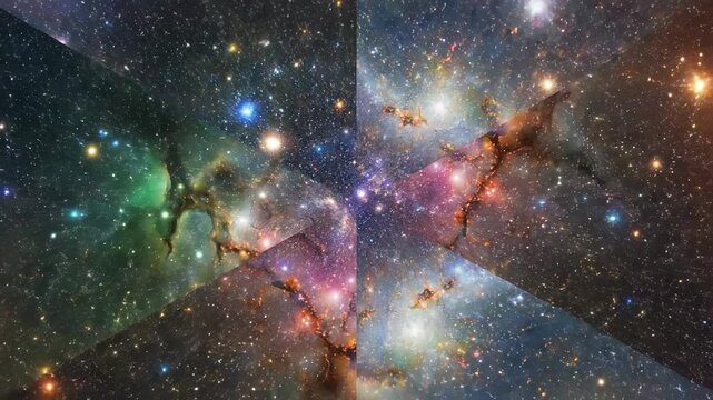 Kaleidoscopic Cosmic Visions - A Journey Through Space and Time.