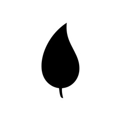 Teardrop Shaped Leaf Silhouette Vector Botanical Icon