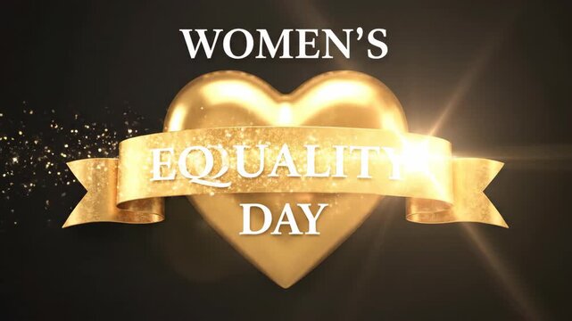 Golden heart with WOMEN'S text on dark background