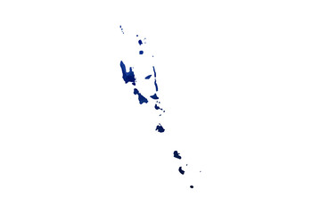 Fototapeta premium Vanuatu Map - Polygon Style Vector Illustration in Dark Blue Gradient, Low Poly Geometric Design, Isolated on White Background for Infographics and Education.