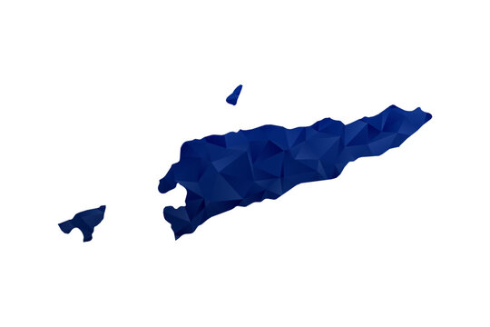 Timor Leste Map - Polygon Style Vector Illustration in Dark Blue Gradient, Low Poly Geometric Design, Isolated on White Background for Infographics and Education.