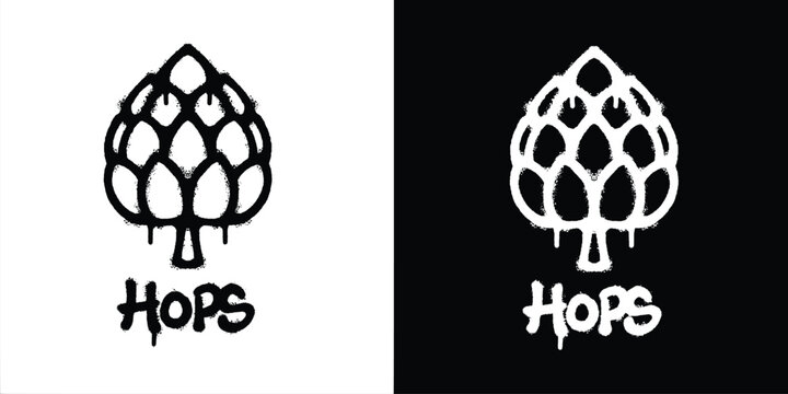 Graffiti hops beer logo vector design