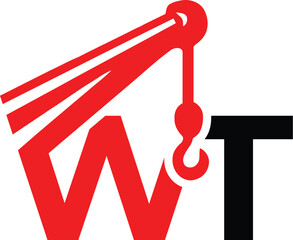 Letter WT construction logo