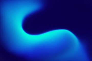 Abstract blue and turquoise gradient background with smooth flowing wave and fluid light
