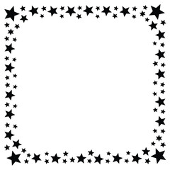 Fototapeta premium Black stars form a rectangular frame around a white center
