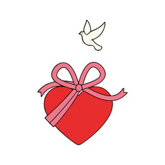 Heart Gift with Dove of Peace