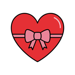 Heart-Shaped Gift Box with Pink Bow