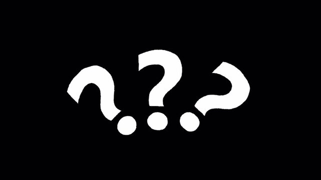 Question mark sign animation on a transparent background, questions asking doubts confusing problems, Neon Colorful Glowing question Marks icon in 4k.