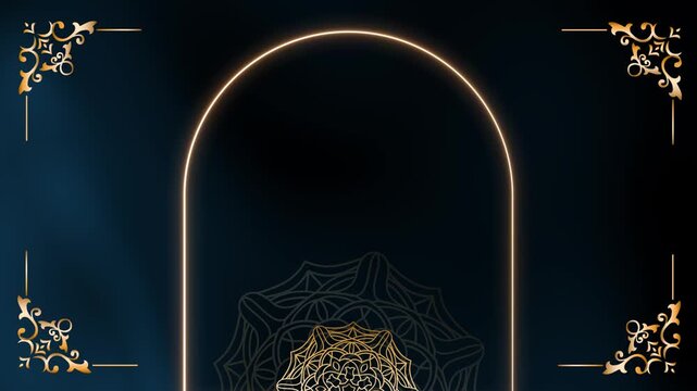 Glowing Animation Cosmos luxury gold Folk Art Background
