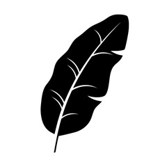 Banana Leaf Silhouette Tropical Botanical Vector Art