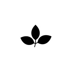Triple Leaf Sprout Silhouette Minimalist Vector Icon