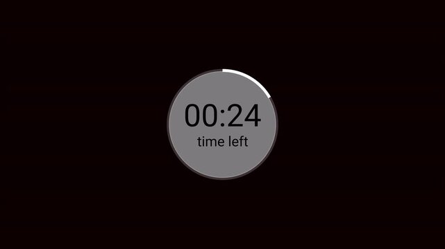 30-second timer countdown from 30 to 0 seconds, 30-second countdown animation.