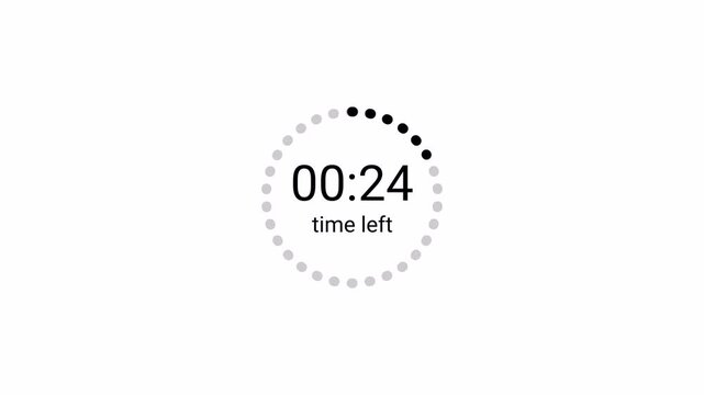 30-second timer countdown from 30 to 0 seconds, 30-second countdown animation.