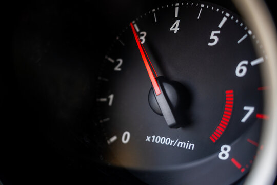 Car Tachometer Close Up