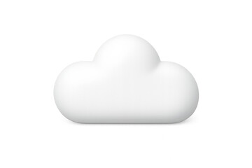 Obraz premium White 3d cloud icon representing data storage, network computing, cloud service and online technology with transparent background