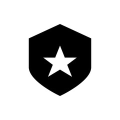 Modern shield icon with white star for protection and security