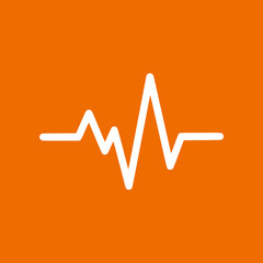 Minimal ECG heartbeat line icon representing pulse monitoring and medical health. Ideal for healthcare apps, hospital systems, emergency services, and modern flat vector UI design.
