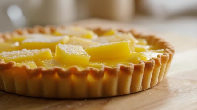 Macro glossy pineapple tart