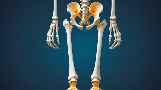 Osteoporosis: The Bone Fractures and Loss of Height - Imagine a person with highlighted bones showing density loss