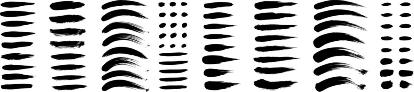 A collection of various eyebrow shapes and styles for makeup and design