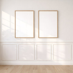 Frame Mockups on Decorative Wall Panel Backgrounds