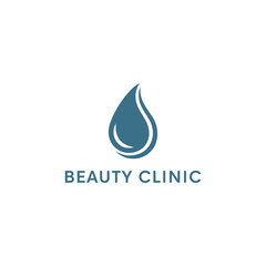 Beauty Clinic Logo Featuring a Stylized Water Droplet Symbol