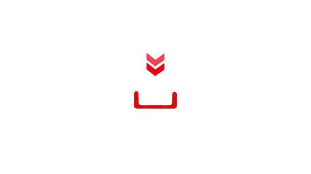 Animation Arrow Down Symbols on Black Background. Animated arrow from top to bottom on white background. Arrow motion business down arrow icon animation 4k video .