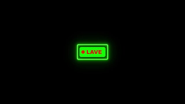 Animation of live button with transparent background, 4k simple live streaming icon animation, live streaming and broadcasting with alpha channel 4k video animation