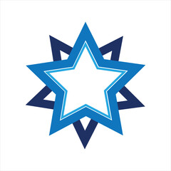 Obraz premium modern star logo red blue