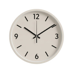Fototapeta premium Minimalist white wall clock with black hands and numbers