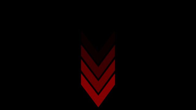 Line directional Down arrow animation video. signal icon. Moving arrow pointing arrow Down. Down direction arrow icon on black background