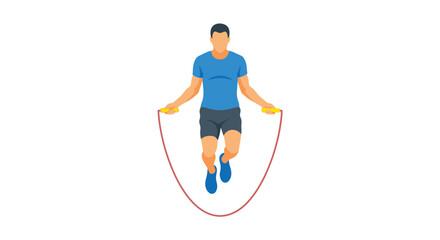 A stylized illustration of a man actively jumping rope for exercise © Proma