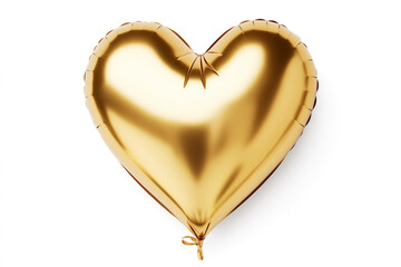 one gold shiny color metallic balloon inflatable festival in shape of heart