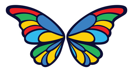 Colorful butterfly illustration with vibrant segmented wings displayed prominently © Mithun