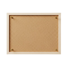 Fototapeta premium Blank cork board with wooden frame and visible screws ready for display and organization