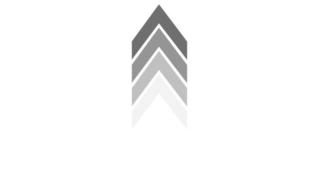 line directional up arrow animation video. signal icon. Moving arrow pointing arrow up. up direction arrow icon on black background