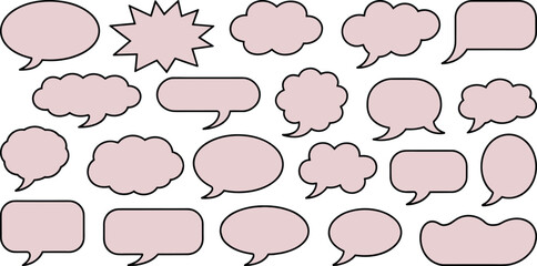 Speech, bubble, thought, comic, dialogue, graphic, pink, cartoon, abstract, vector, illustration, pattern, layout, stylized, decor, background, artistic, communication, template, symbol