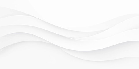 Abstract soft grey wavy background with flowing light curves and smooth dynamic wave lines in a modern vector design. © Moaz